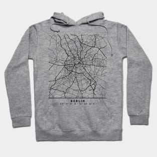 BERLIN GERMANY BLACK CITY STREET MAP ART Hoodie